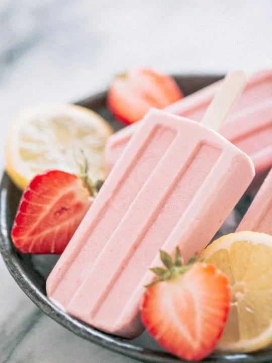 Strawberry Protein Popsicles