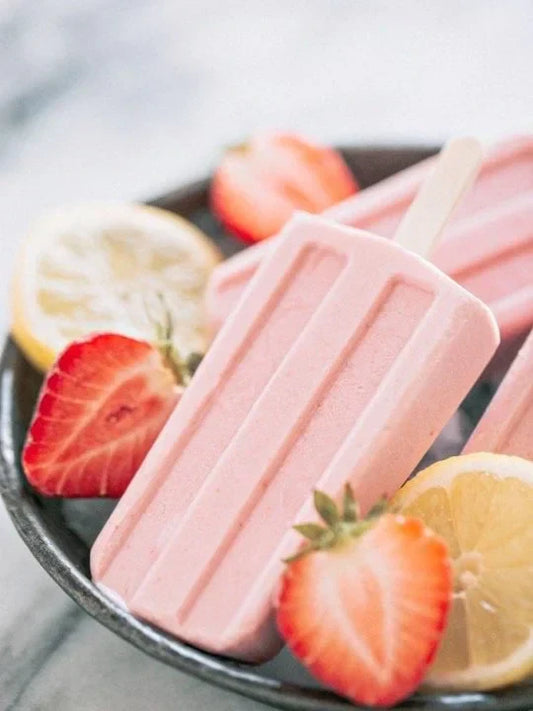Strawberry Protein Popsicles