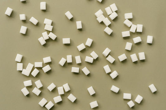Sugar cubes laid out on the table