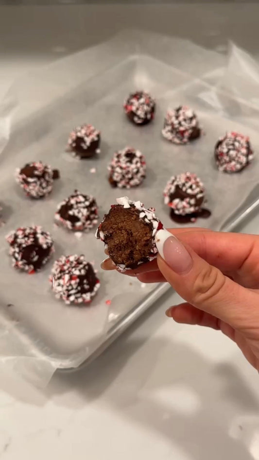 Chocolate Peppermint Protein Bites (Gut-Friendly, No Bake)