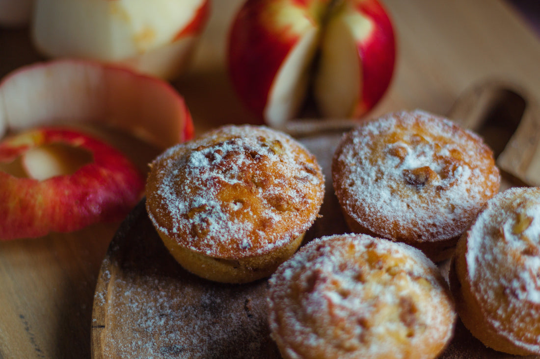 Healthy Protein Apple Streusel Muffins