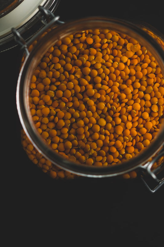 Glass container of beans which are high in lectins