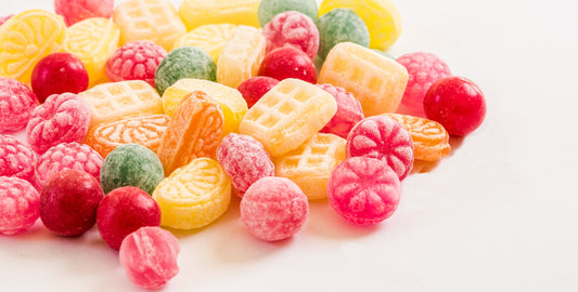 Pile of colorful fruit candies